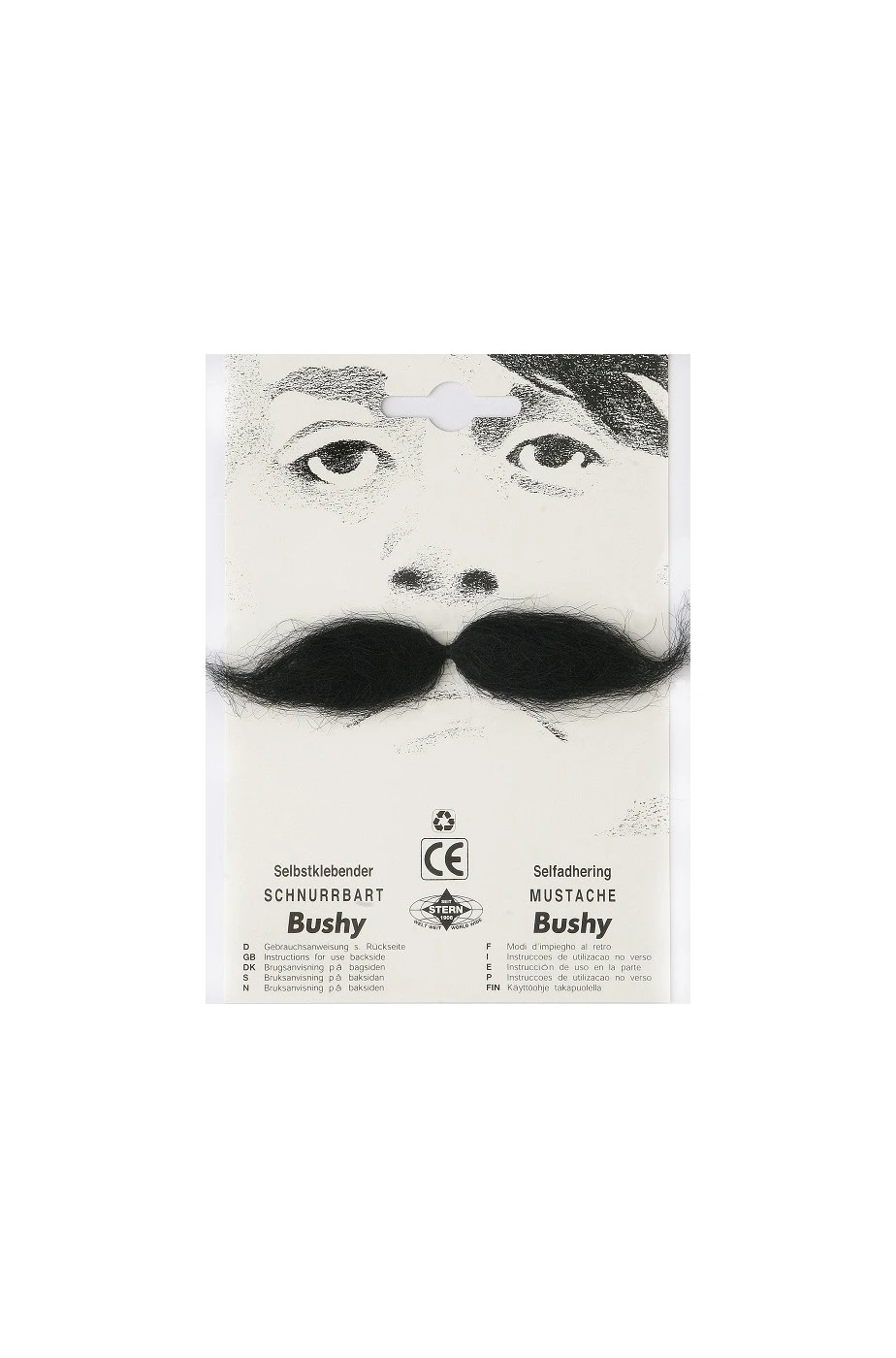 Trucco: Baffi Finti Folti Spessi Neri Bushy - immagine 2