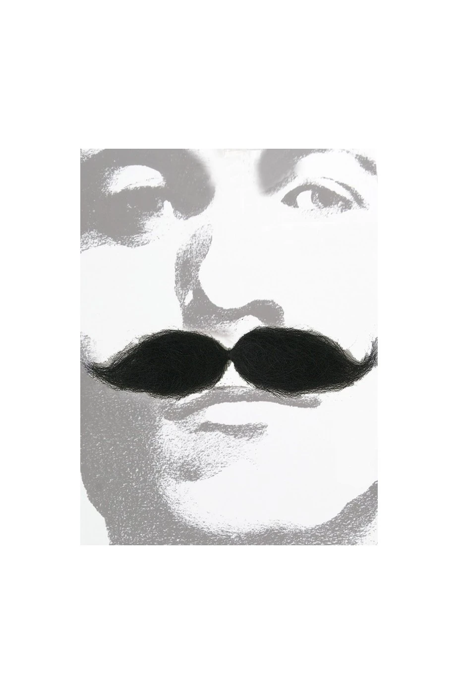 Trucco: Baffi Finti Folti Spessi Neri Bushy - immagine 3