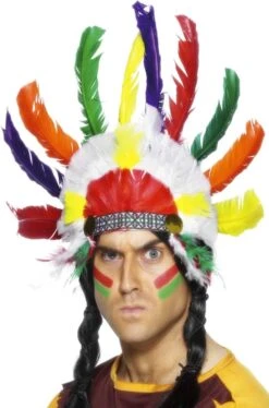 Smiffys Copricapo Con Piume Da Capo Indiano