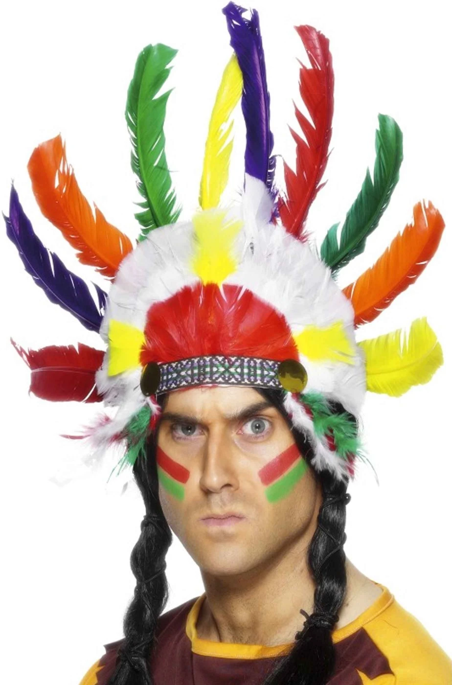 Smiffys Copricapo Con Piume Da Capo Indiano