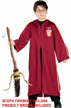 Costume Di Harry Potter Giocatore Di Quidditch Con Scopa Firebolt