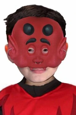 Maschera Halloween Economica Diavolo Mezzo Viso In E.V.A.