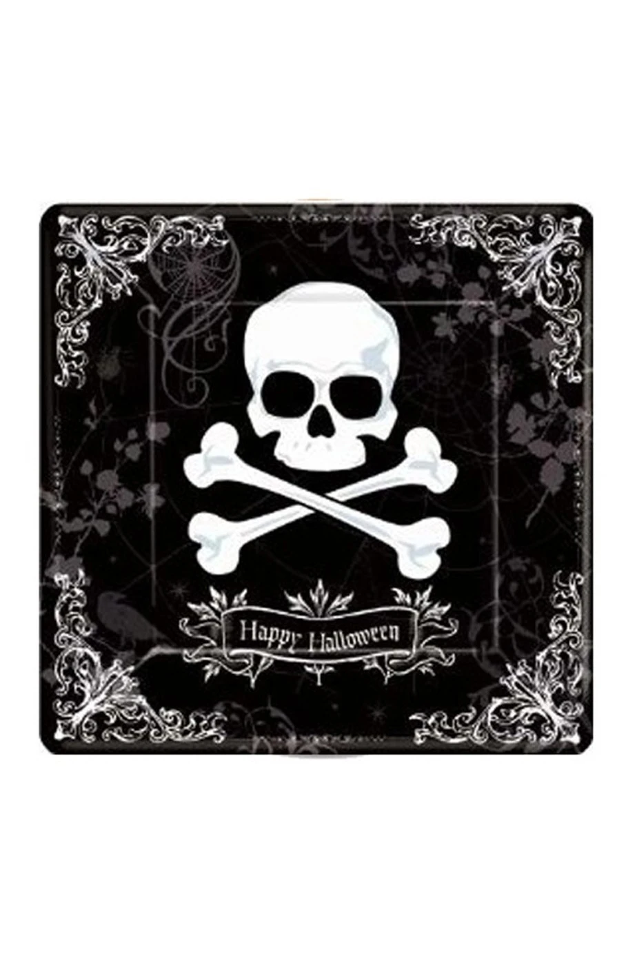 Halloween Party Jolly Roger Piatti Di Carta Con Teschio 18pzx27cm - immagine 2