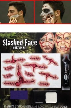 FX Tatuaggi Con Ferite Horror Venti Pezzi Con Sangue Finto E Trucco