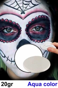Trucco Teatrale In Cialda Aqua Color Con Spugnetta Bianco