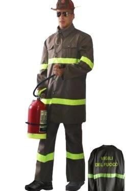 Costume Da Pompiere Vigile Del Fuoco Italiano Adulto