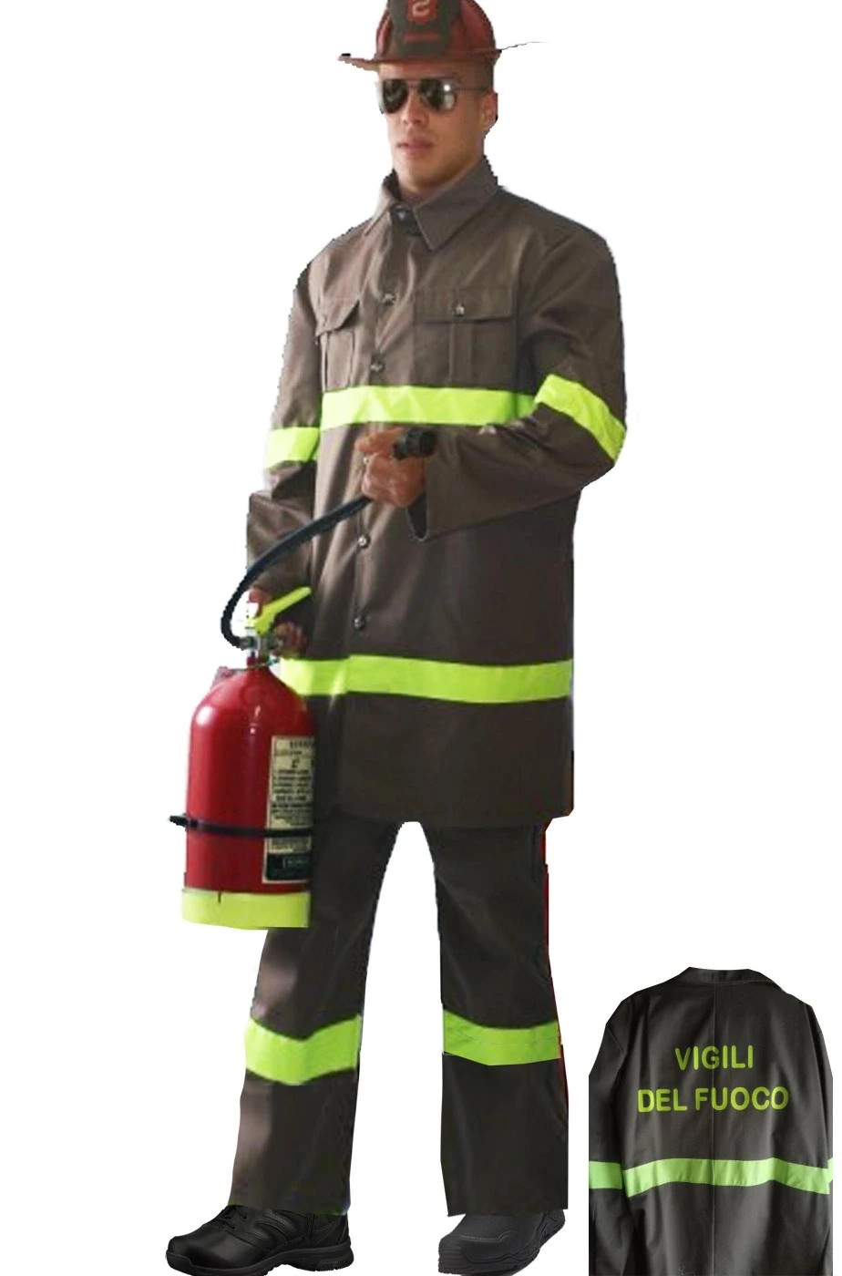 Costume Da Pompiere Vigile Del Fuoco Italiano Adulto