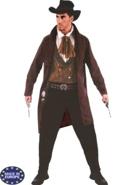 Costume Uomo Cowboy Gambler Del Saloon