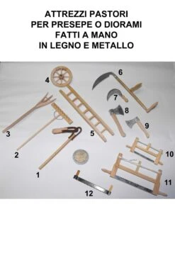 Accessori Presepe Contadino In Legno Vero:falce Grande (foto N.6)