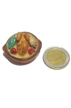 Accessori Presepe: Tegame Con Pollo E Verdure