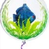Acquario Gonfiabile A Palloncino A Elio Con Alghe E Pesce Tropicale Blu