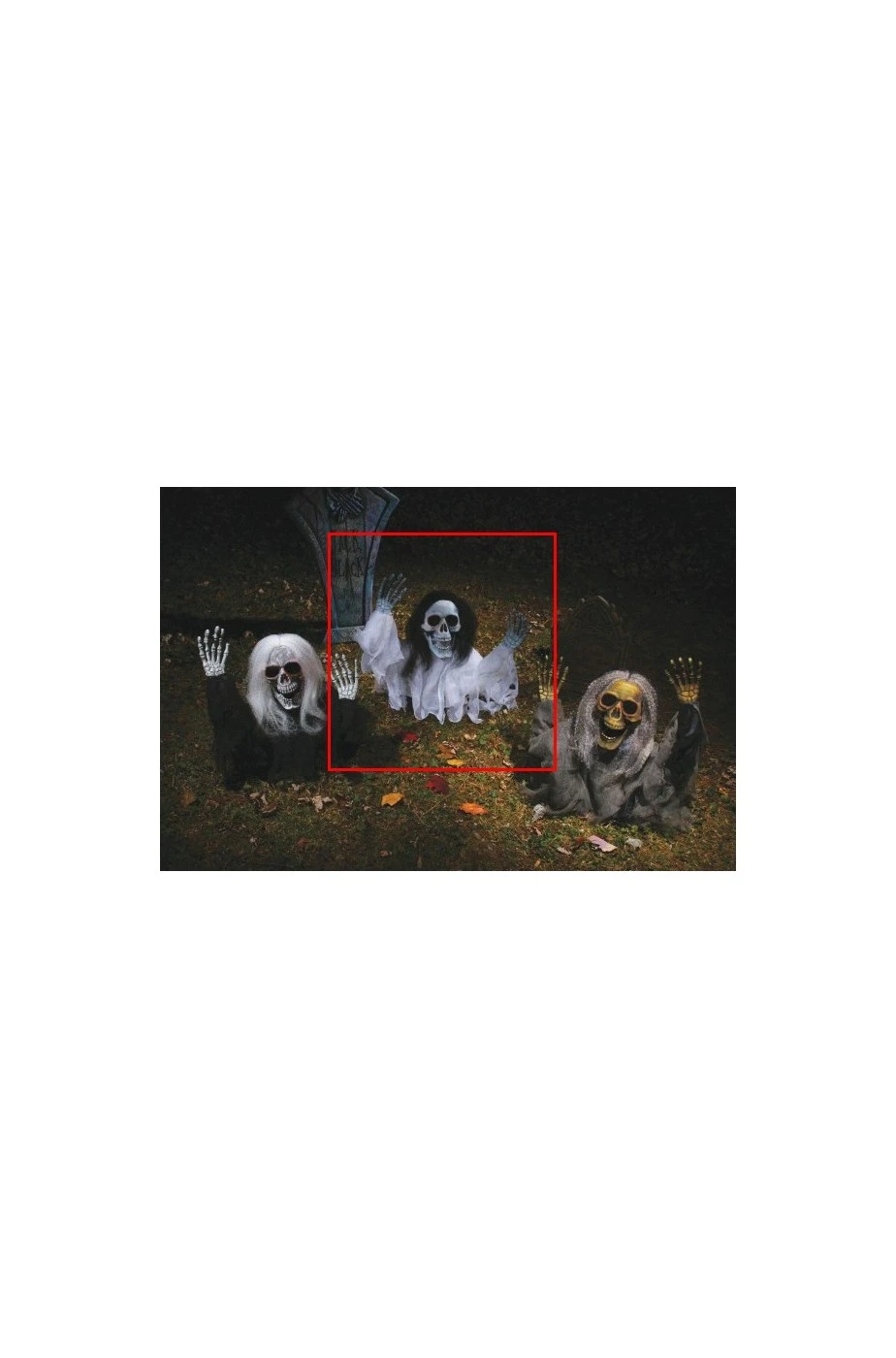 Addobbo Halloween Da Giardino Scheletro Che Esce Dal Terreno 53cm Bianco - immagine 2