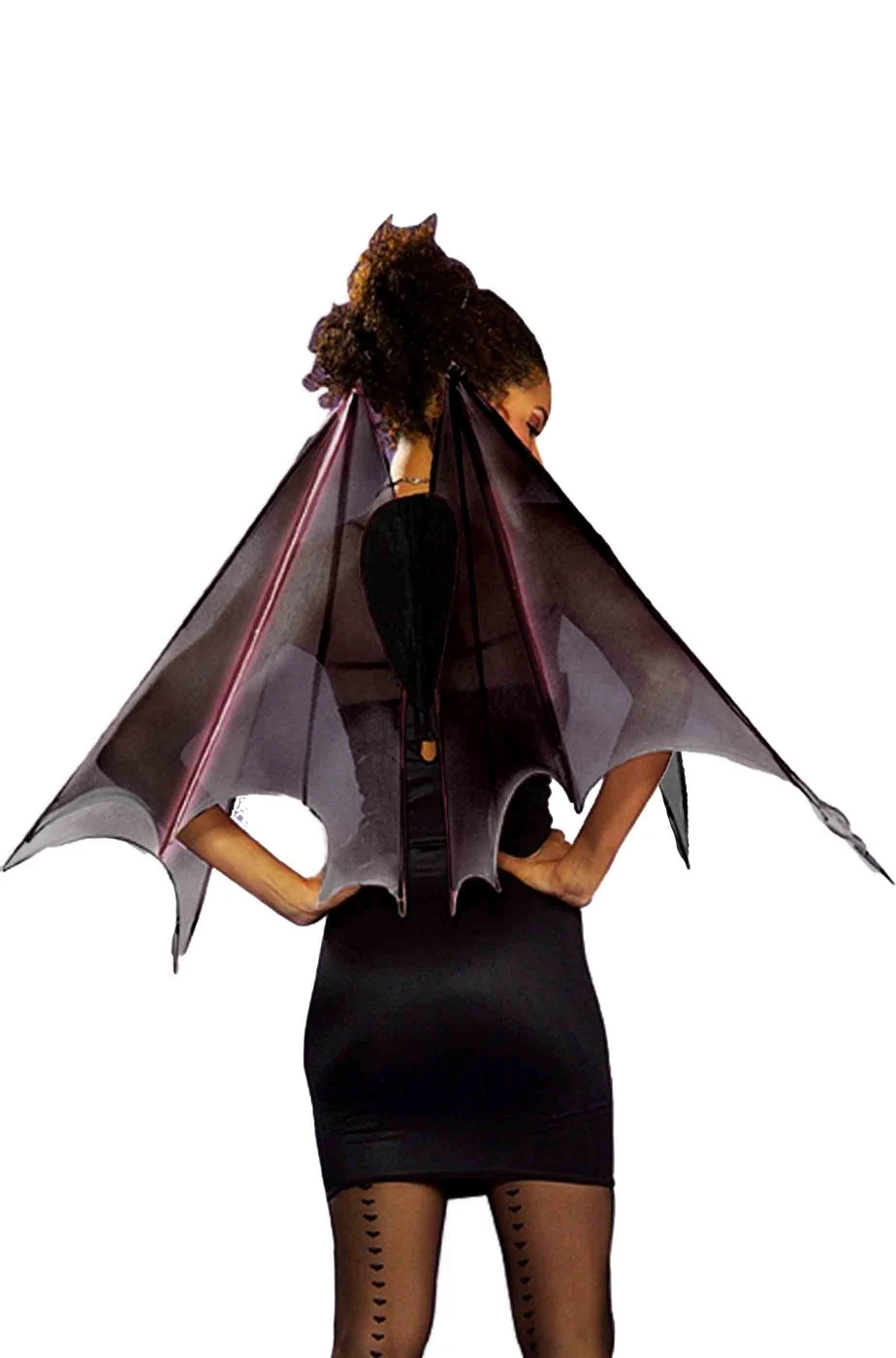Ali Finte Da Pipistrello Nere Sfumate Di Tulle Con Armatura Rigida - immagine 3
