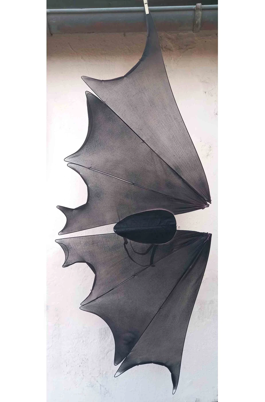 Ali Finte Da Pipistrello Nere Sfumate Di Tulle Con Armatura Rigida - immagine 4