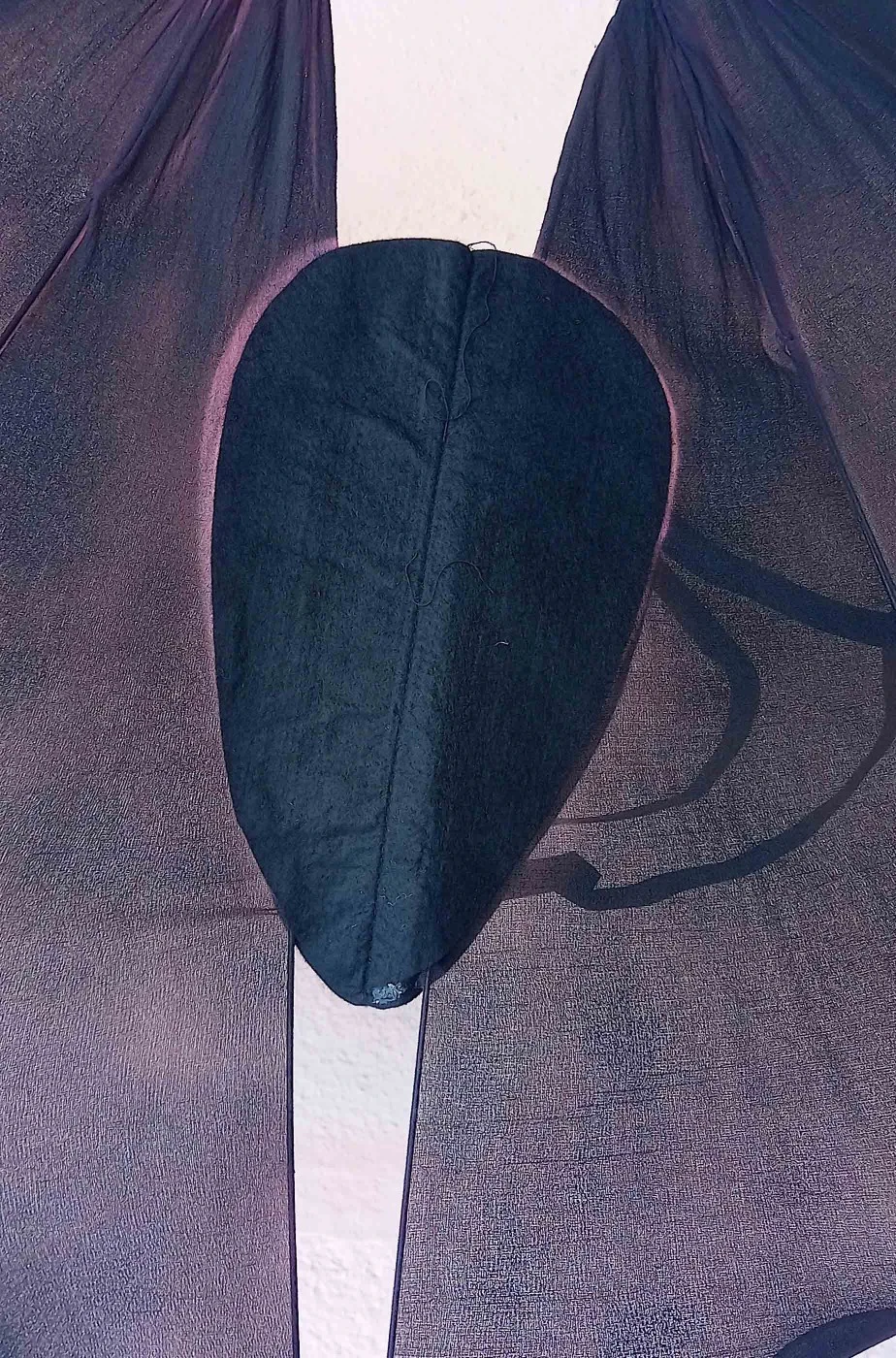 Ali Finte Da Pipistrello Nere Sfumate Di Tulle Con Armatura Rigida - immagine 6