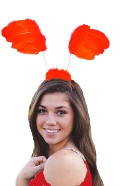 Cerchietto Con Ali Rosse Di Piume