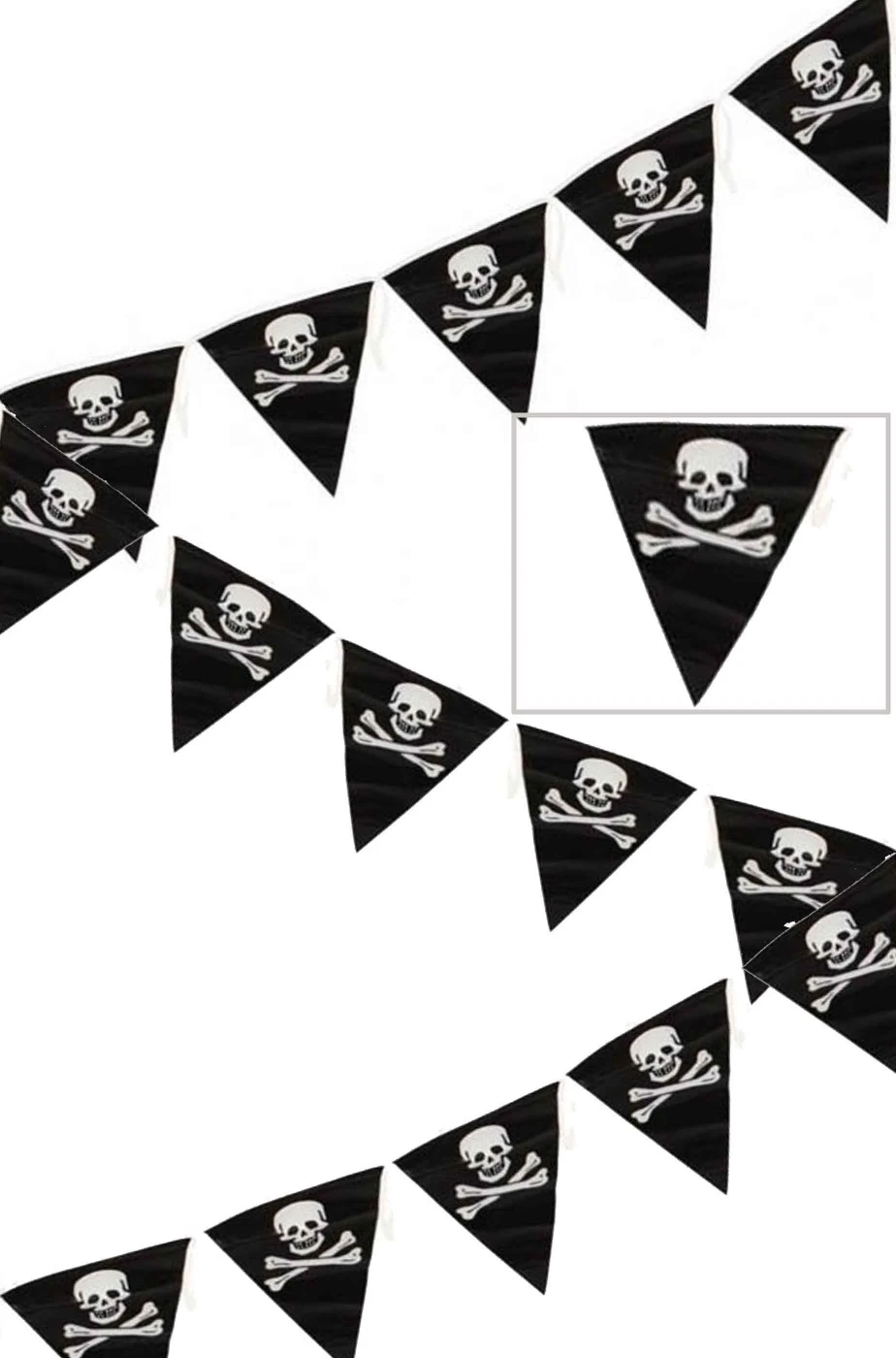 Smiffys Striscione Festa Pirati O Halloween Bandierine Con Teschio E Ossa