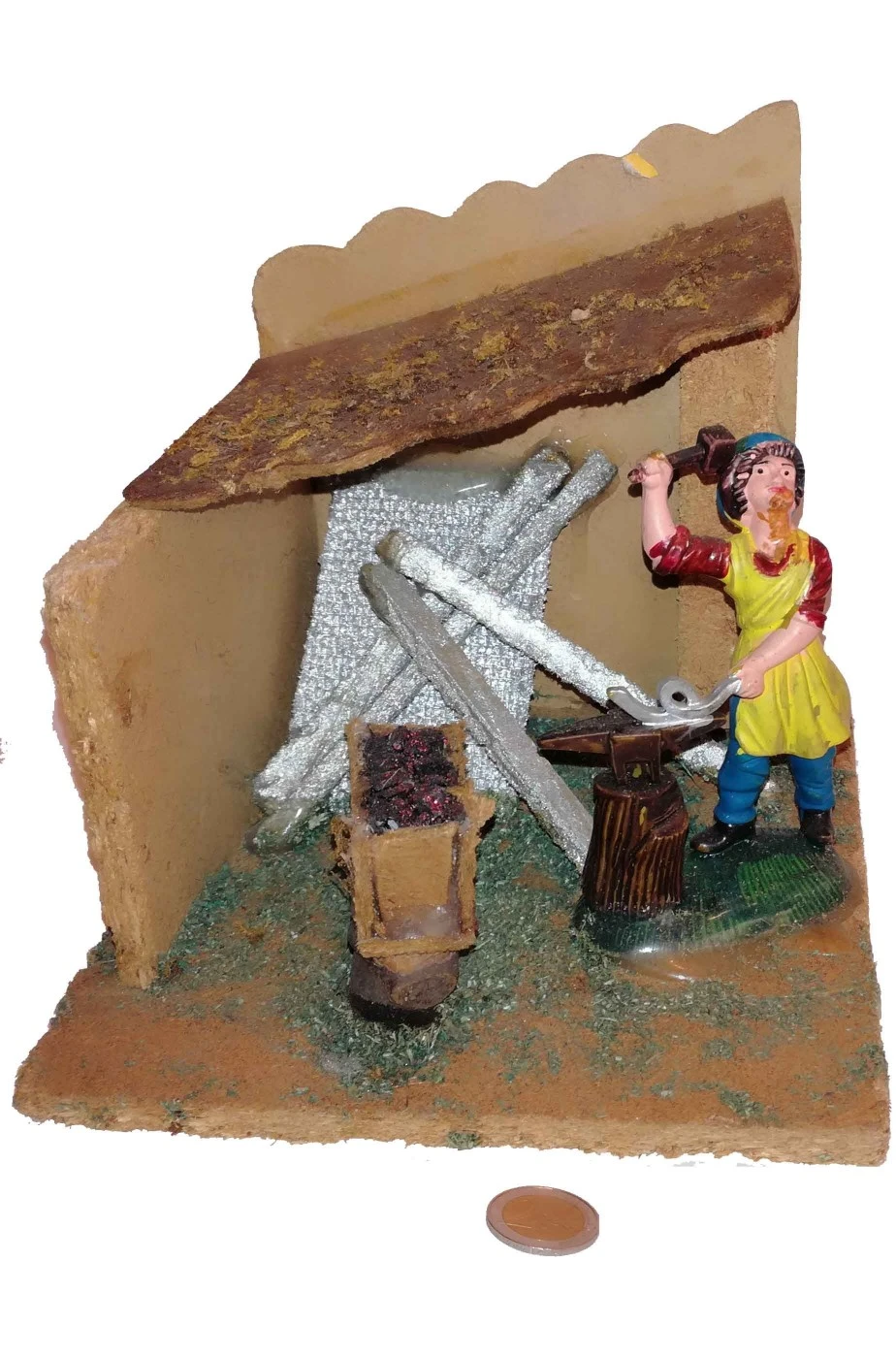 Ambientazione Presepe Fucina Del Fabbro In Legno E Plastica