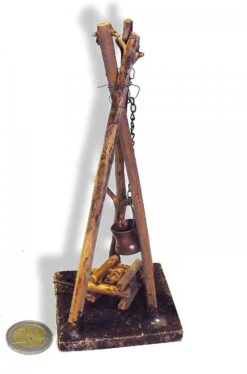 Ambientazione Presepe: Fuoco Da Campo Con Traversina