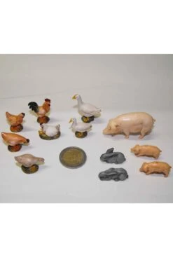 Ambientazione Presepe:set Animali Dipinti A Mano, Aja E Fattoria