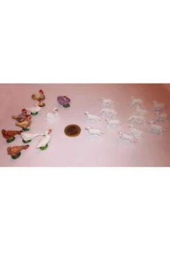 Ambientazione Presepe:set Animali Gregge Di Pecore E Gallinacei