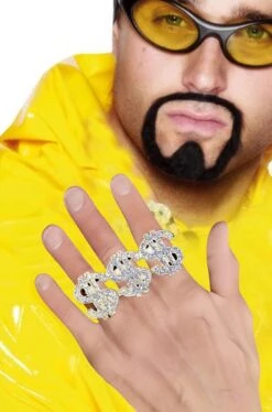 Smiffys Anello Da Pappone Con Tre Simboli Del Dollaro Adulto