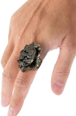 Anello Steampunk In Metallo A Orologio Antico