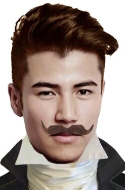 Trucco: Baffi Finti A Punta A Manubrio Marroni Dandy