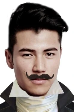 Trucco: Baffi Finti A Punta A Manubrio Neri Dandy