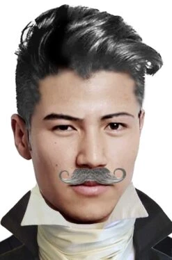 Trucco: Baffi Finti A Ricciolo Professore Vittoriano Grigi Professor