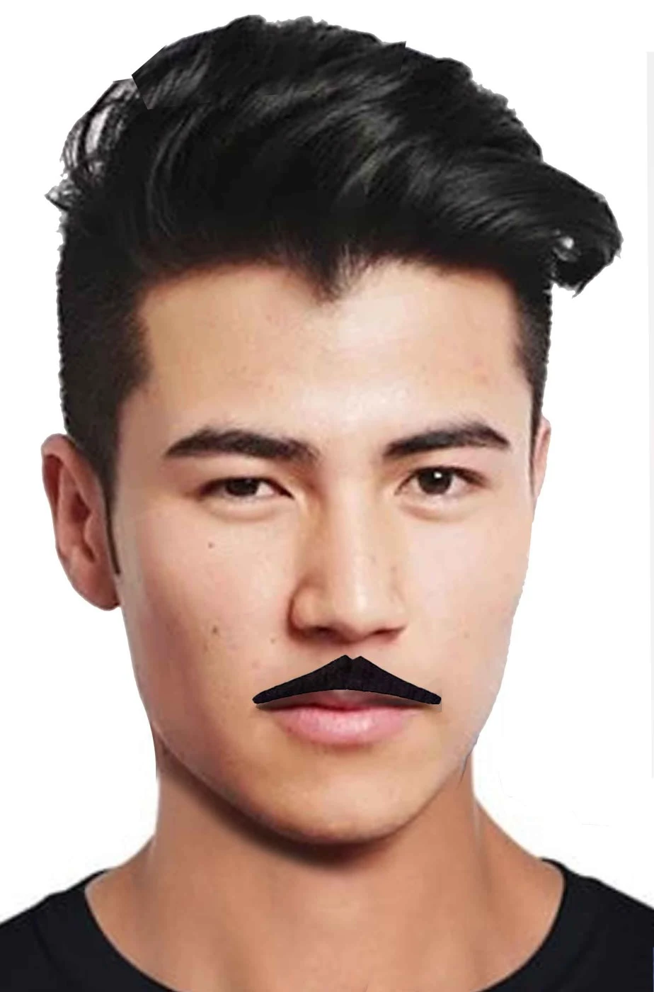 WIDMANN Trucco: Baffi Finti Adesivi Neri A Punta Zorro Magnum Gomez