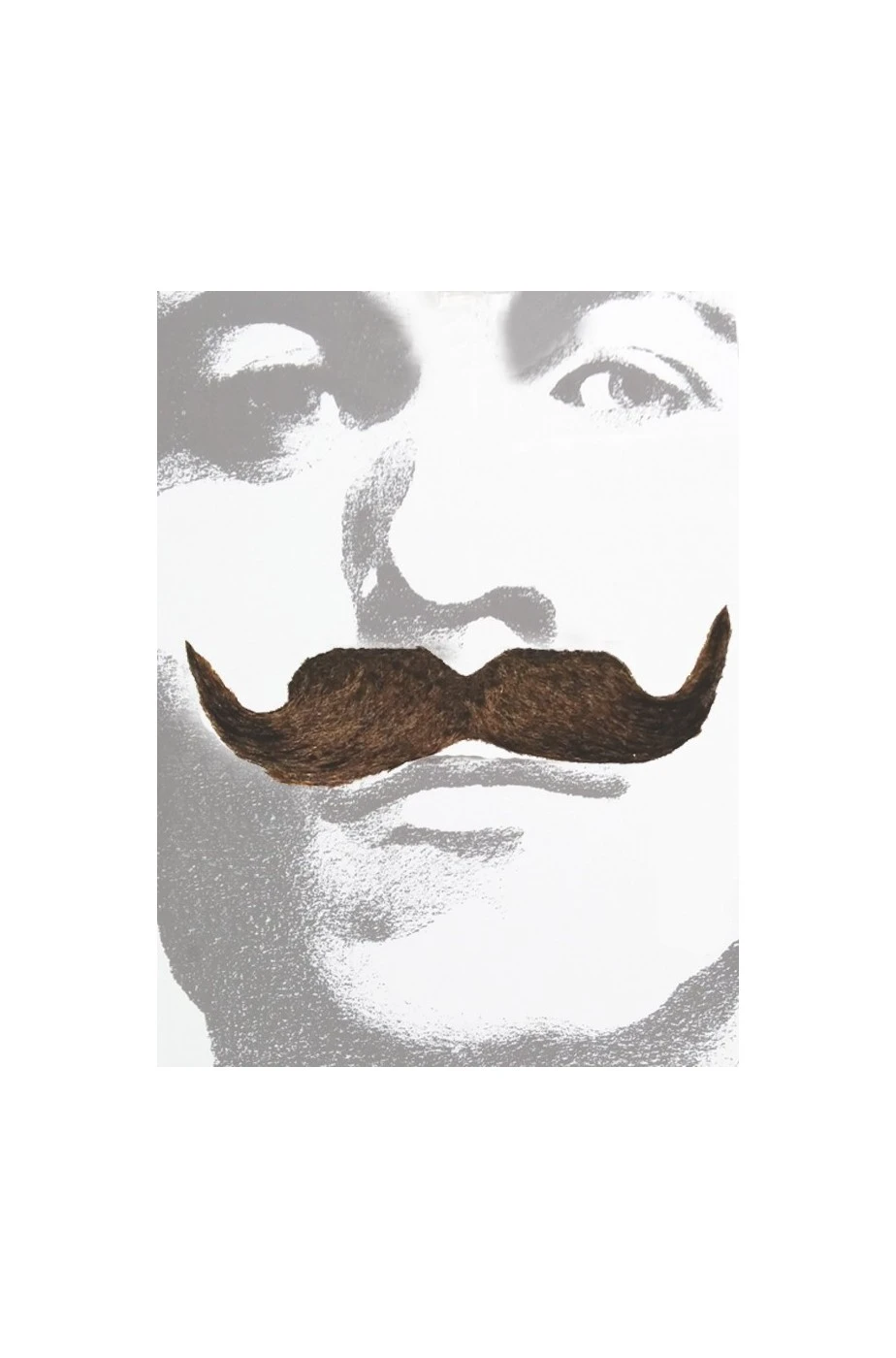 Trucco: Baffi Finti Marroni A Manubrio Elegan - immagine 2