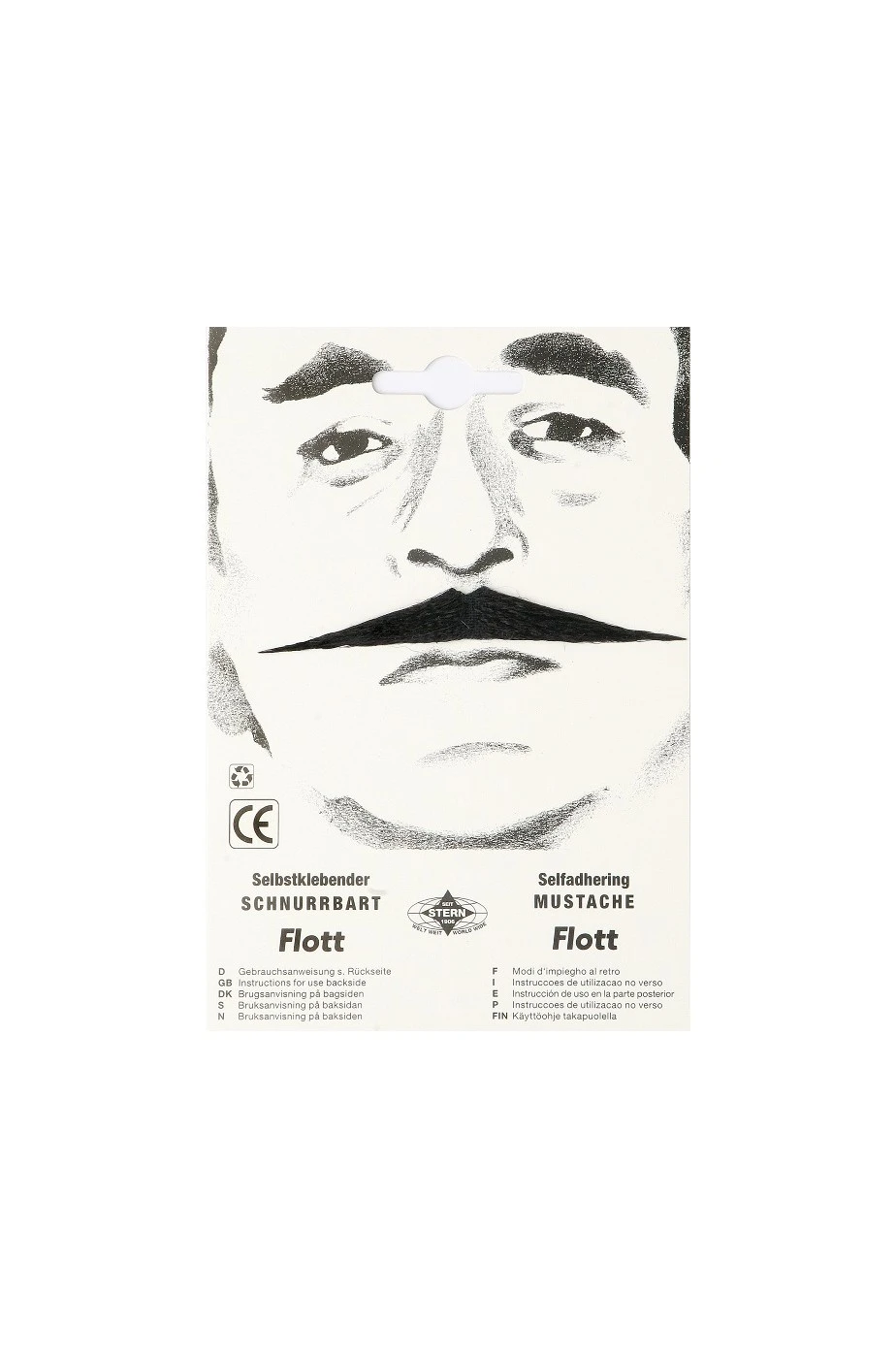 Trucco: Baffi Finti Neri Sottili A Punta Tipo Zorro - immagine 2