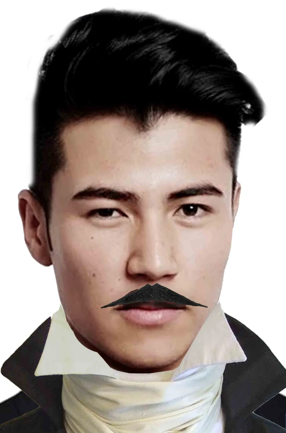 Trucco: Baffi Finti Neri Sottili A Punta Tipo Zorro