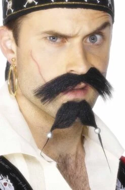Smiffys Trucco: Baffi E Barba A Due Punte Da Pirata Jack