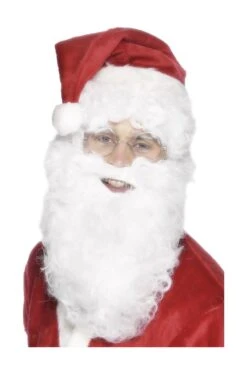 Smiffys Barba Babbo Natale 28cm Riccia Con Baffi