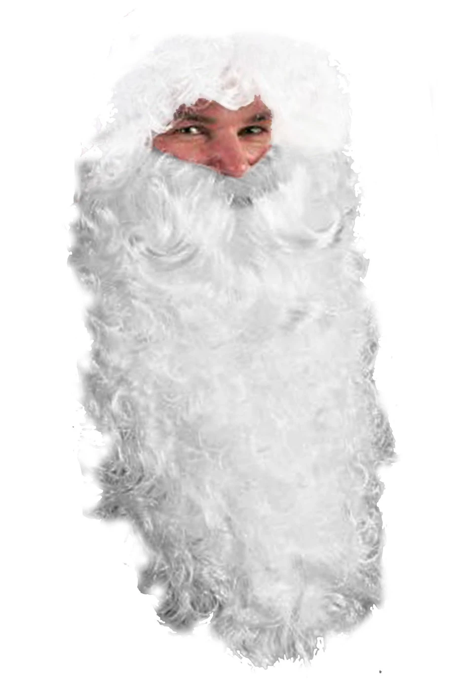 Trucco: Barba Finta Bianca Lunghissima Riccia Da Babbo Natale