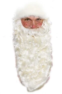 Trucco: Barba Finta Bianca Scura Lunghissima Babbo Natale