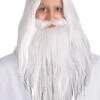 Set Barba, Parrucca, Baffi Gandalf Il Bianco Dal Film Il Signore Degli Anelli Per Merlino E Panoramix Saruman E Silente