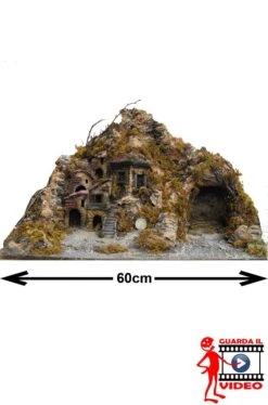 Base Presepe Completa (senza Statuine) Naturale Circa 60cmx30x28