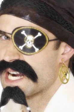 Smiffys Benda Pirata Per L'occhio In Stoffa Ed Orecchino