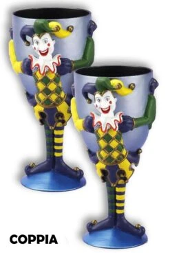 Bicchiere Calice In Plastica Con Joker Coppia
