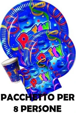 Blu Party Pacchetto Offerta Tavola Per 8 Persone