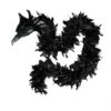 Boa Di Piume Nero Con Testa Di Drago 45 Gr Circa 190 Cm