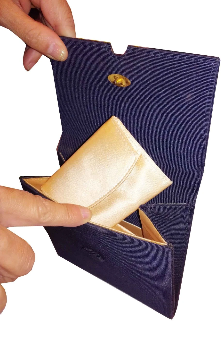 Borsetta A Pochette Blu Vintage Anni 40 Con Bustina - immagine 2