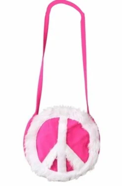 Borsetta Hippie Anni 70 Rosa Con Simbolo Della Pace