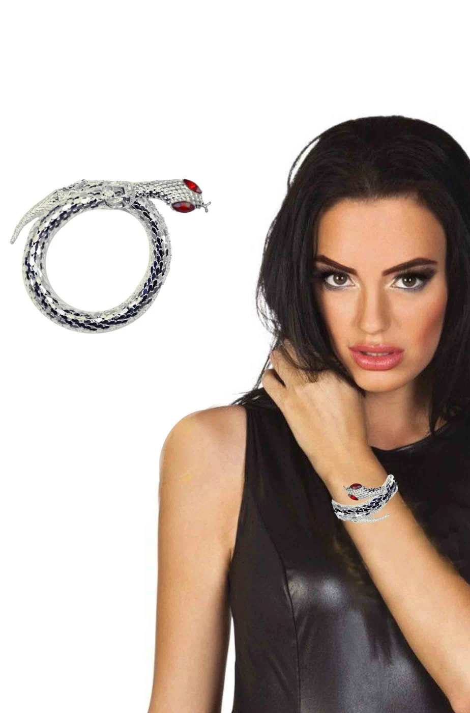 Bracciale Braccialetto Di Metallo A Forma Di Serpente - immagine 2