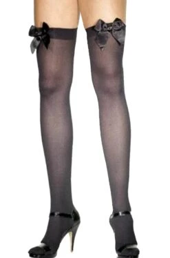 Smiffys Calza Autoreggente Con Fiocco Nero