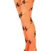 Calze Bambina Halloween Arancioni Con Streghe Stampate