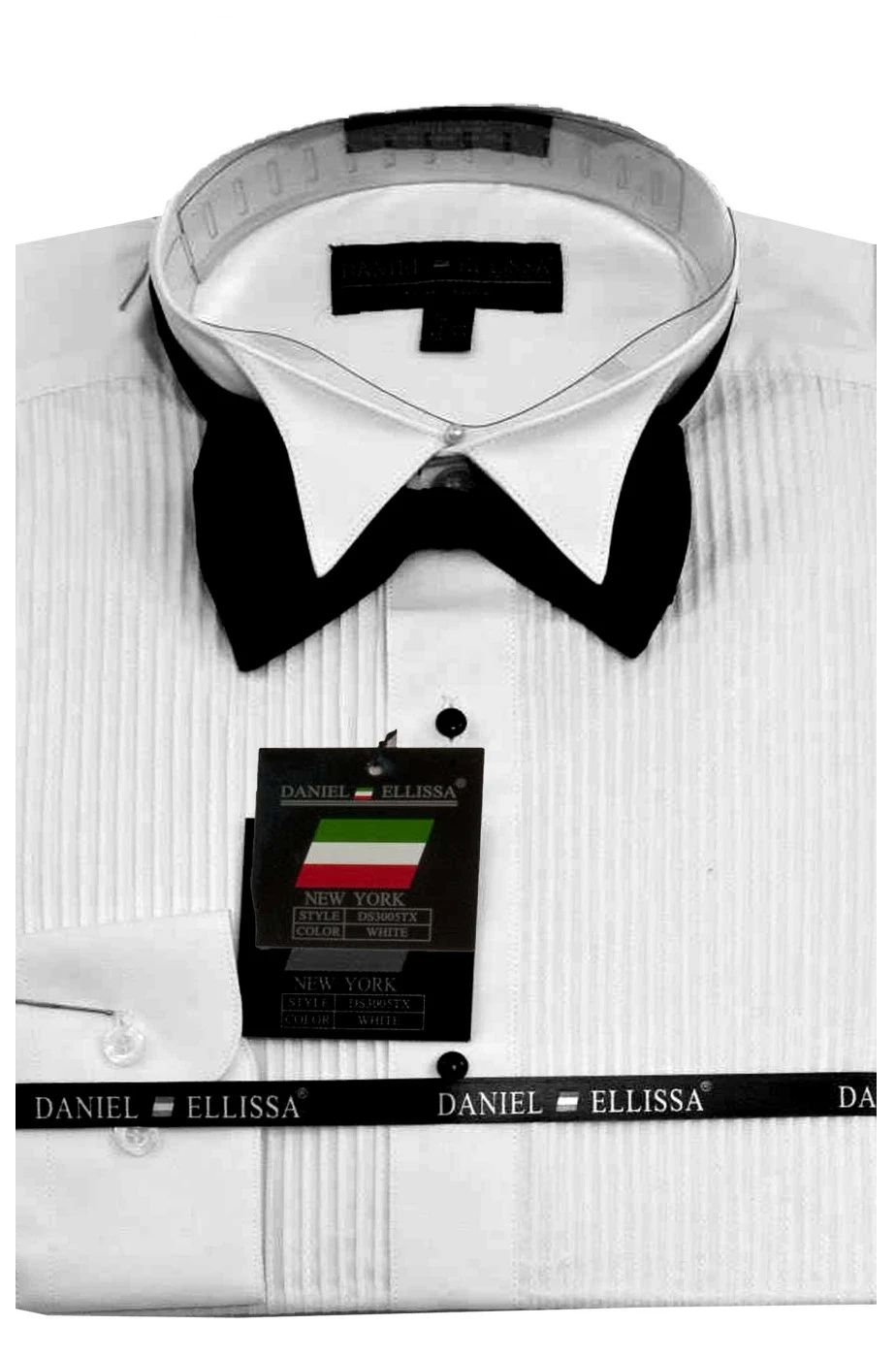 Camicia Da Smoking E Cravattino Nero A Papillon - immagine 2